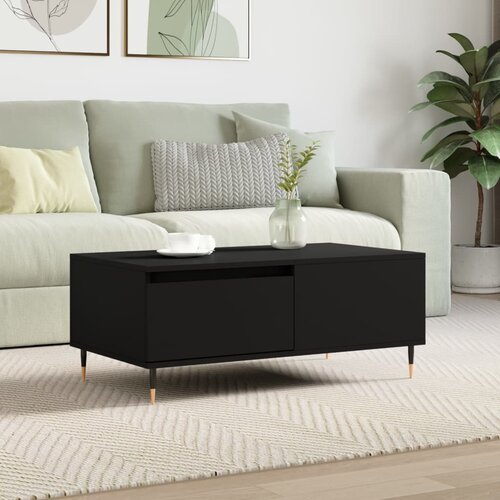 VidaXL Klubska mizica črna 90x50x36,5 cm inženirski les Slike