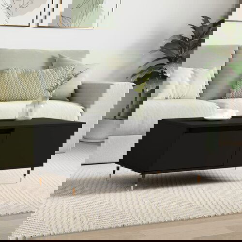 VidaXL Stolić za kavu crni 90 x 50 x 36 5 cm od konstruiranog drva Slike