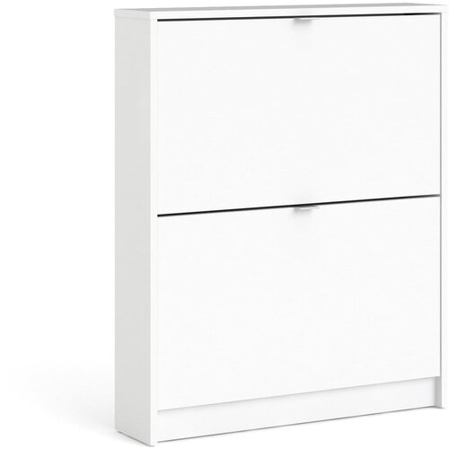 Tvilum bijeli ormarić za cipele s dvije preklopne ladice Shoes, dubina 16,55 cm Slike