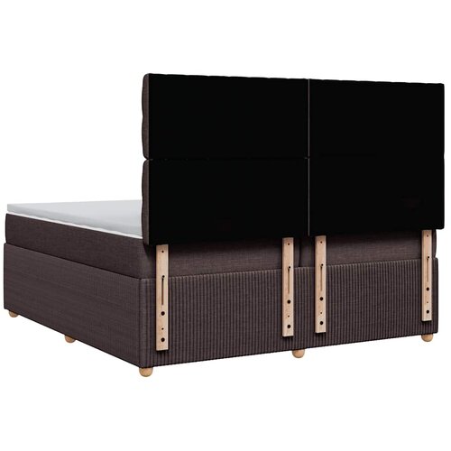  Krevet s oprugama i madracem tamnosmeđi 200x200 cm od tkanine Slike
