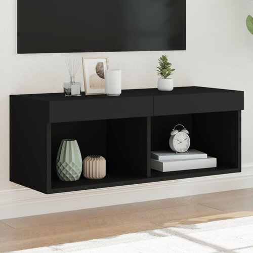 VidaXL TV ormarići s LED svjetlima 2 kom crni 80x30x30 cm Slike
