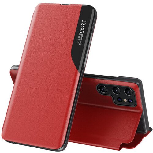  Etui/ovitek s prednjim okencem za Samsung S22 Ultra, Rdeč Cene