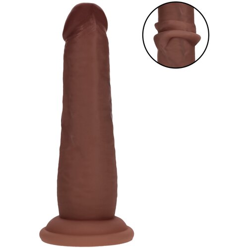 REALROCK dvostruke gustoće realistični dildo (smeđi) - 15,5 cm Slike