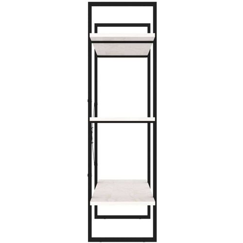 VidaXL knjižna omara 3-nadstropna bela 100x30x105 cm trdna borovina Slike