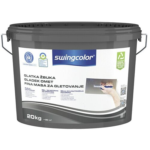 SWINGCOLOR Gladek omet (20 kg, bele barve) Cene