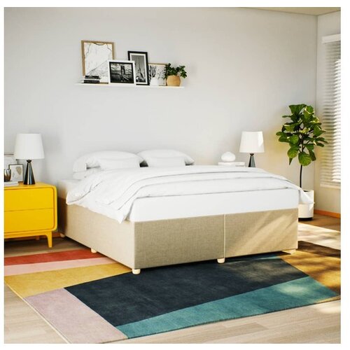 VidaXL Posteljni okvir brez vzmetnice krem 180x200 cm blago Slike