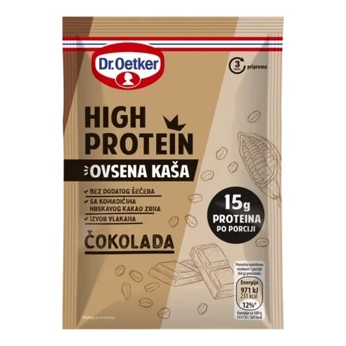 Dr. Oetker ovsena kaša high protein čokolada 64g Cene