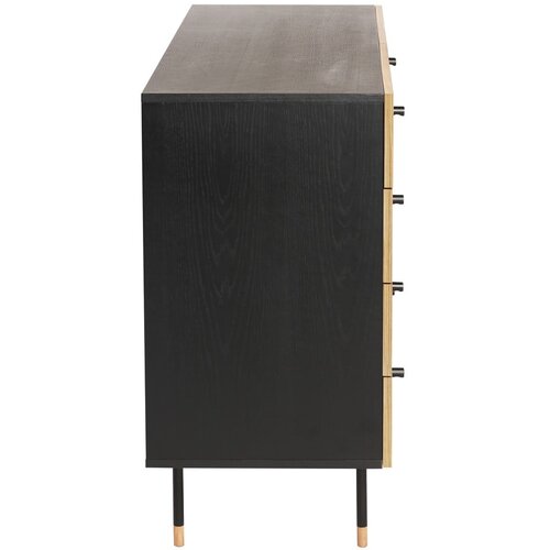 Woodman Črna/v naravni barvi nizka komoda v hrastovem dekorju 130x87 cm Jugend &amp;ndash; Slike