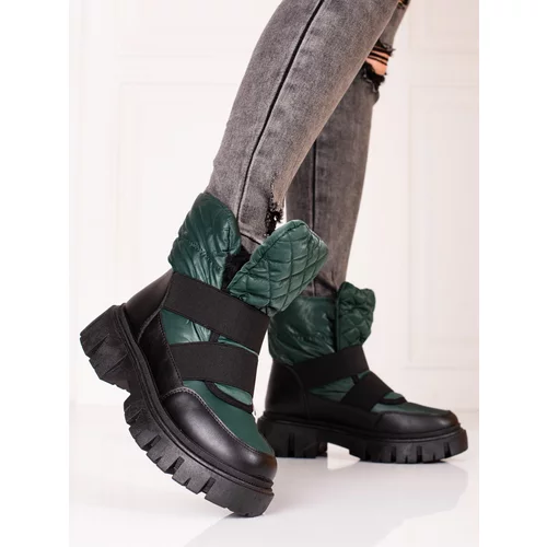 SHELOVET Women's Snow Boots Green & Black