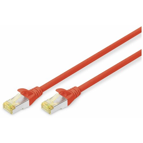 Digitus DK-1644-A-010/R RJ45 omrežni kabel CAT6a S/FTP 1 m rdeča brez halogena, zviti pari, z za&scaron;čitnim zapornim zatičem, ognjevaren 1 kos, (21218917) Cene
