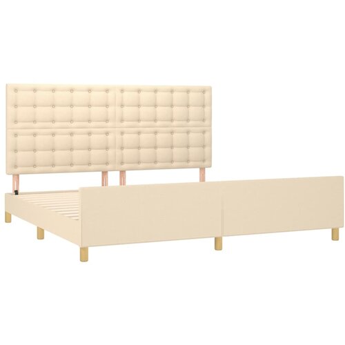  Okvir za krevet bez madraca krem 200x200 cm od tkanine Slike