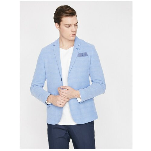 Koton Men's Blue Button Detailed Jacket Slike