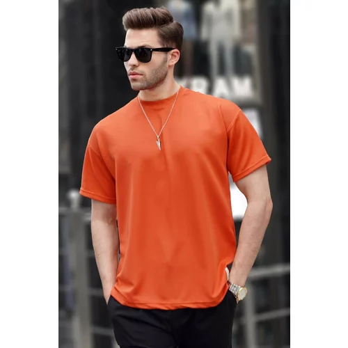 Madmext Orange Oversize Basic Men's T-Shirt 6127