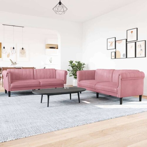  2-dijelni set sofa ružičasti bar&scaron;unasti Cijene