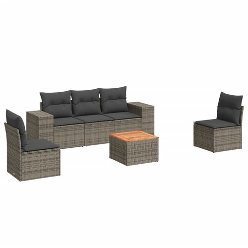  6-dijelni set vrtnih sofa s jastucima od poliratana Slike