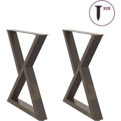  Noge za blagovaonski stol 2 kom Prirodni čelik 70x(72-73 3) cm Slike