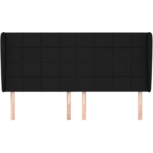  Uzglavlje s u&amp;scaron;ima crni 163x23x118/128 cm od tkanine Slike