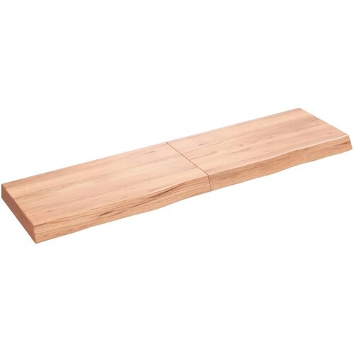 vidaXL Stenska polica svetlo rjava 120x30x(2-6) cm trdna hrastovina Cene