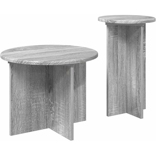  Set pomoćnih stolića 2 pcs Siva sonoma Konstruirano drvo Slike