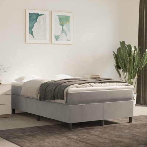 Box spring krevet s madracem svjetlosivi 120x200 cm bar&amp;scaron;unasti Slike