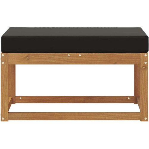  Vanjska stolica klupa s jastukom Prirodna 79 x 43 x 37 cm - Prirodna i crno 80 cm Otvoreno područje nogu Slike