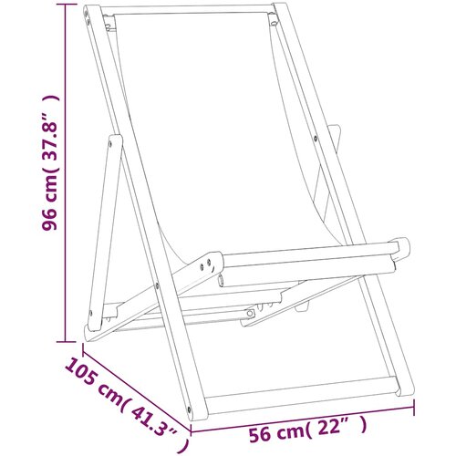  Ležaljka od tikovine 56 x 105 x 96 cm krem Slike