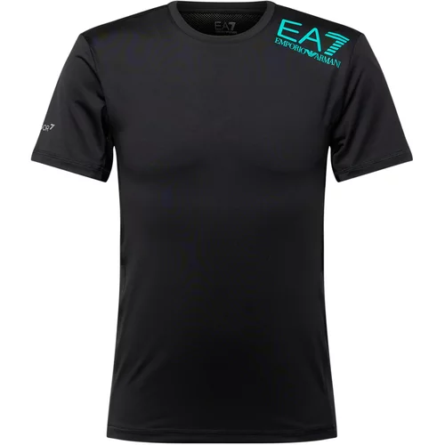 Ea7 Emporio Armani Tehnička sportska majica akvamarin / crna