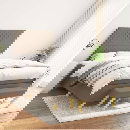  S oprugama i madracem smeđesivi 120 x 200 cm od tkanine Cijene