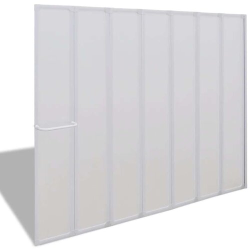 VidaXL Zaslon za tu&amp;scaron;-kadu 140x168 cm 7 panela sklopivi sa stalkom za ručnike Slike
