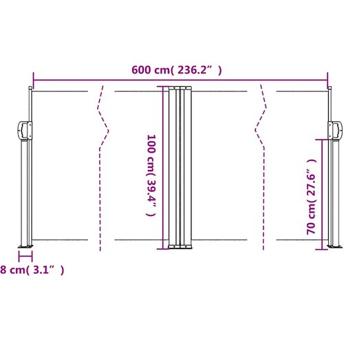  Uvlačiva bočna tenda 100 x 600 cm plava Slike