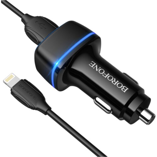  AUTO PUNJAČ BOROFONE BZ14 MAX – 2XUSB – 2,4A SA USB NA LIGHTNING KABLOM CRNI Cene
