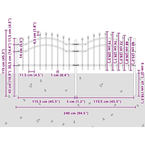  Vrtna Ograda Woerden Siva 240 x 115 cm Slike