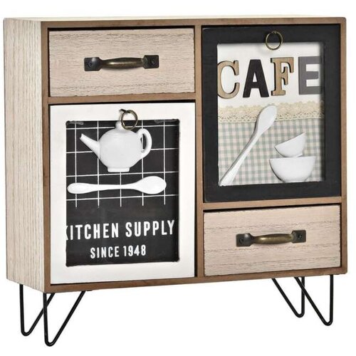  Višenamjenski Organizator DKD Home Decor Metal Kristal Drvo MDF 30 x 10 x 29 cm Kuhinja Cene