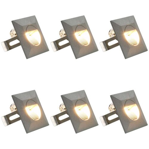 vidaXL Vanjske LED zidne svjetiljke 6 kom 5 W srebrne četvrtaste Cene