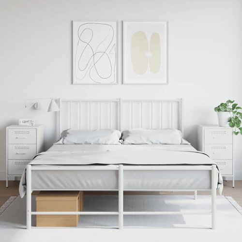  The Living Store Nočna omarica 2 kosa bela 36x39x68 cm hladno valjano jeklo - Nočna Omarica, (21497524) Cene
