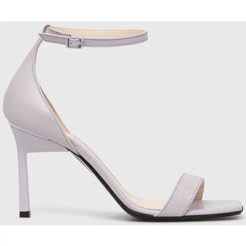 Calvin Klein Kožne sandale GEO STILETTO SANDAL boja: ljubičasta, HW0HW01610