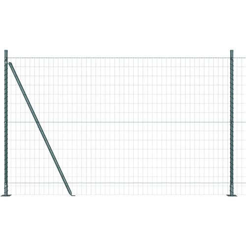 vidaXL Evropska ograja z 7 flanšastimi stebri 1.6x10 m pocinkano jeklo Cene