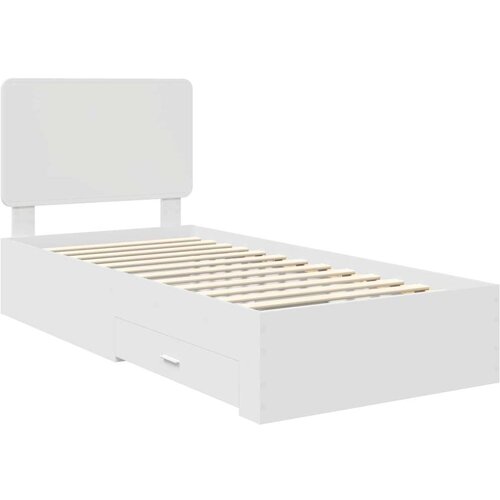  Okvir za krevet Bijelo 90 x 190 cm Konstruirano drvo Slike