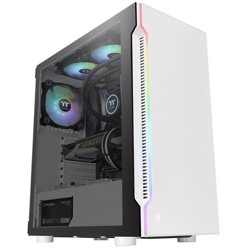 Thermaltake H200 TG Snow RGB Mid tower, tempered glass, 1x 120mm standard fan Slike