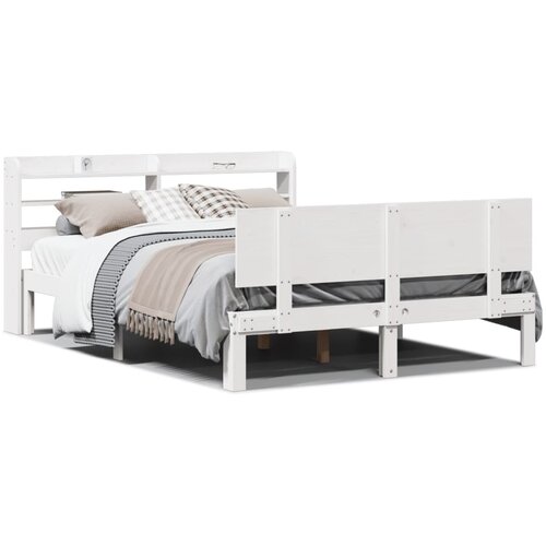 VidaXL Okvir kreveta s uzglavljem bijeli 120 x 190 cm od borovine Slike