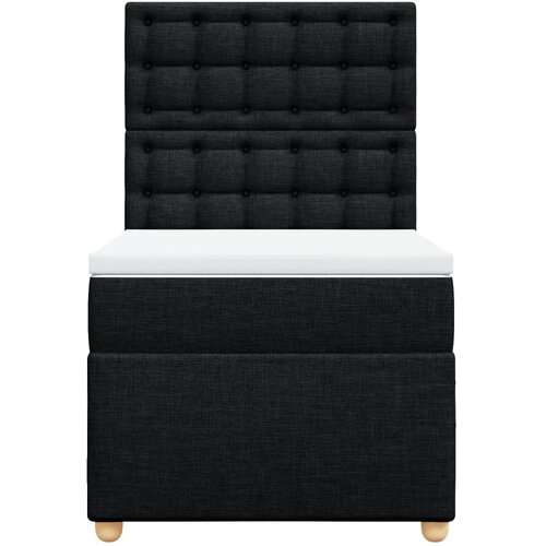  Krevet s oprugama i madracem crni 100 x 200 cm od tkanine Slike