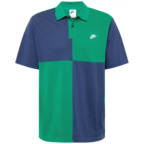 Nike Sportswear Majica 'CLUB' tamno plava / sivkasto zelena / bijela