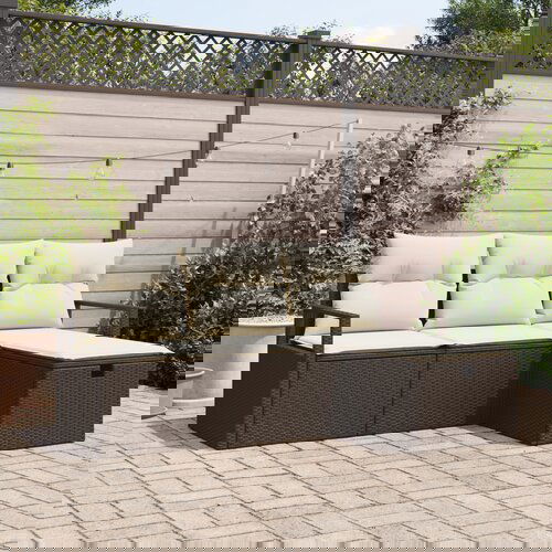 vidaXL Set za vrtne sofe s jastučićima (4 dijela) smeđi poli ratan Cijene