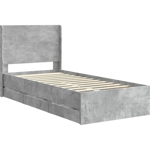  Okvir za krevet s pohranom i uzglavljem Betonska siva - Betonska siva 90 x 190 cm Slike