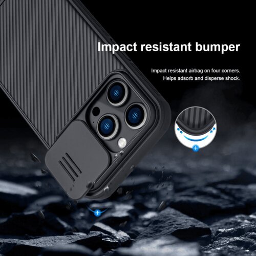Nillkin maska za iPhone 14 Pro Max 6.7 CamShield Pro Magnetic crna Slike