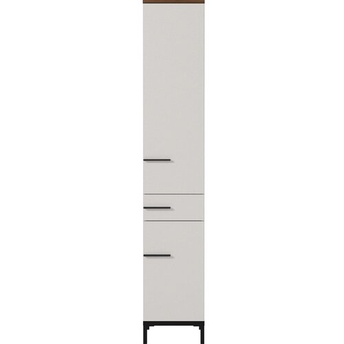 Germania Sivo-bež visoka kopalni&amp;scaron;ka omarica v orehovem dekorju 34x190 cm Yonkers - Germania Slike