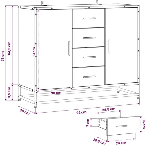  Kreveta Staro drvo 92 x 35 x 76 cm Konstruirano drvo - Staro drvo Slike
