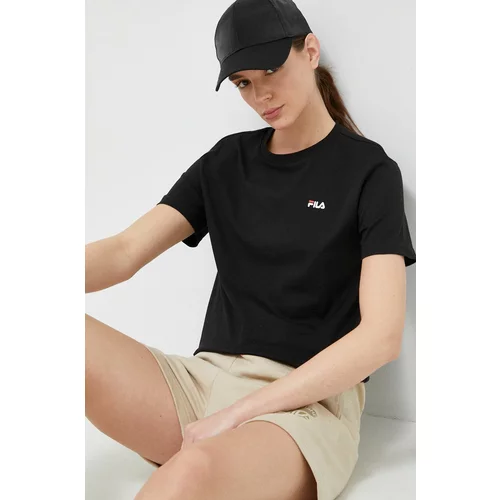 Fila Bombažna kratka majica 2-pack črna barva