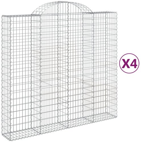  Lučne gabionske ko&amp;scaron;are 4 kom 200x50x180/200cm pocinčano željezo Slike
