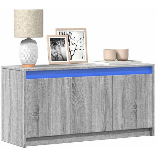 vidaXL TV omarica z LED siva sonoma 100x34x50 cm inženirski les Cene